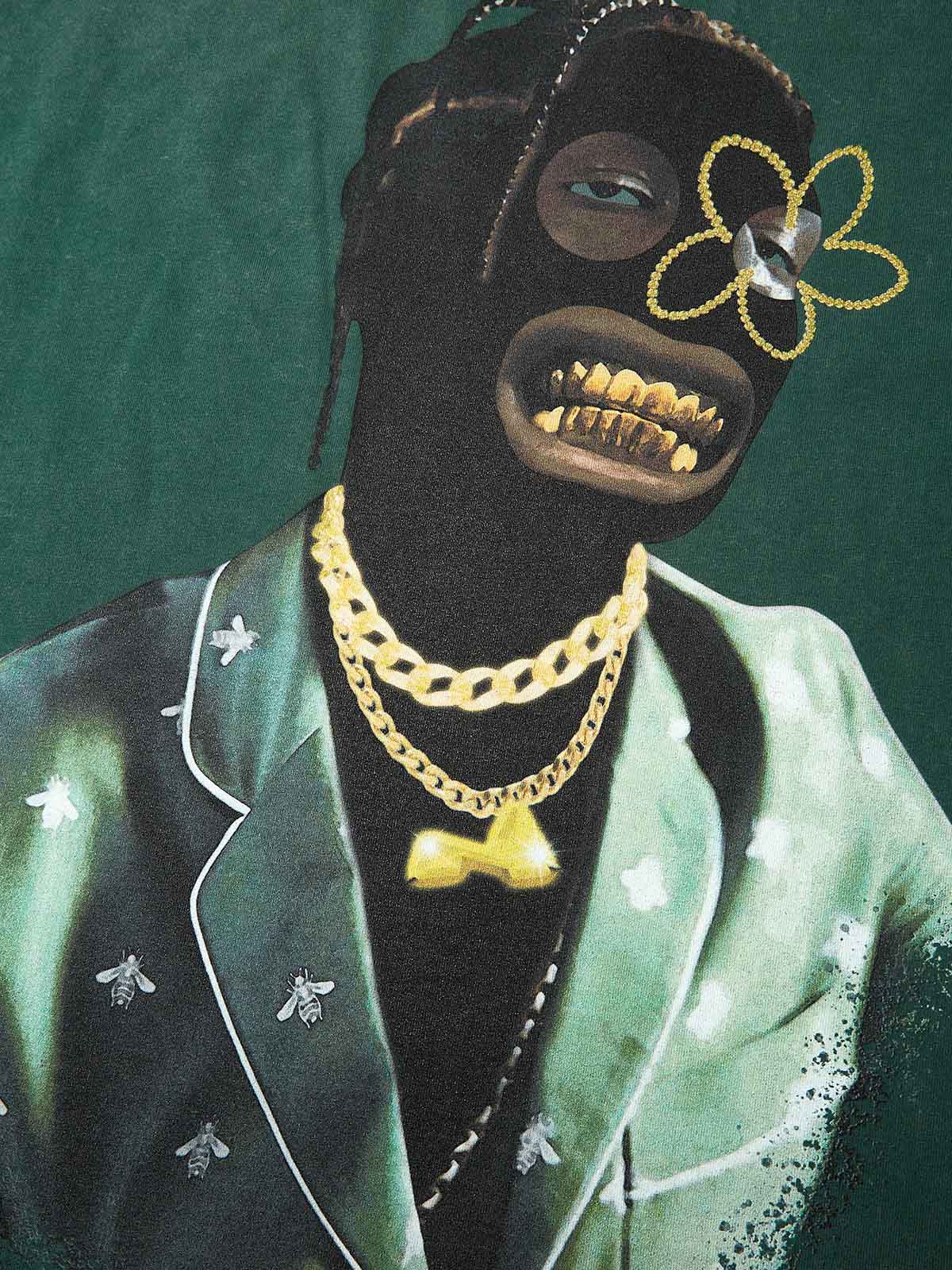 Golden Grills Artist Series Washed Green Print T-shirt