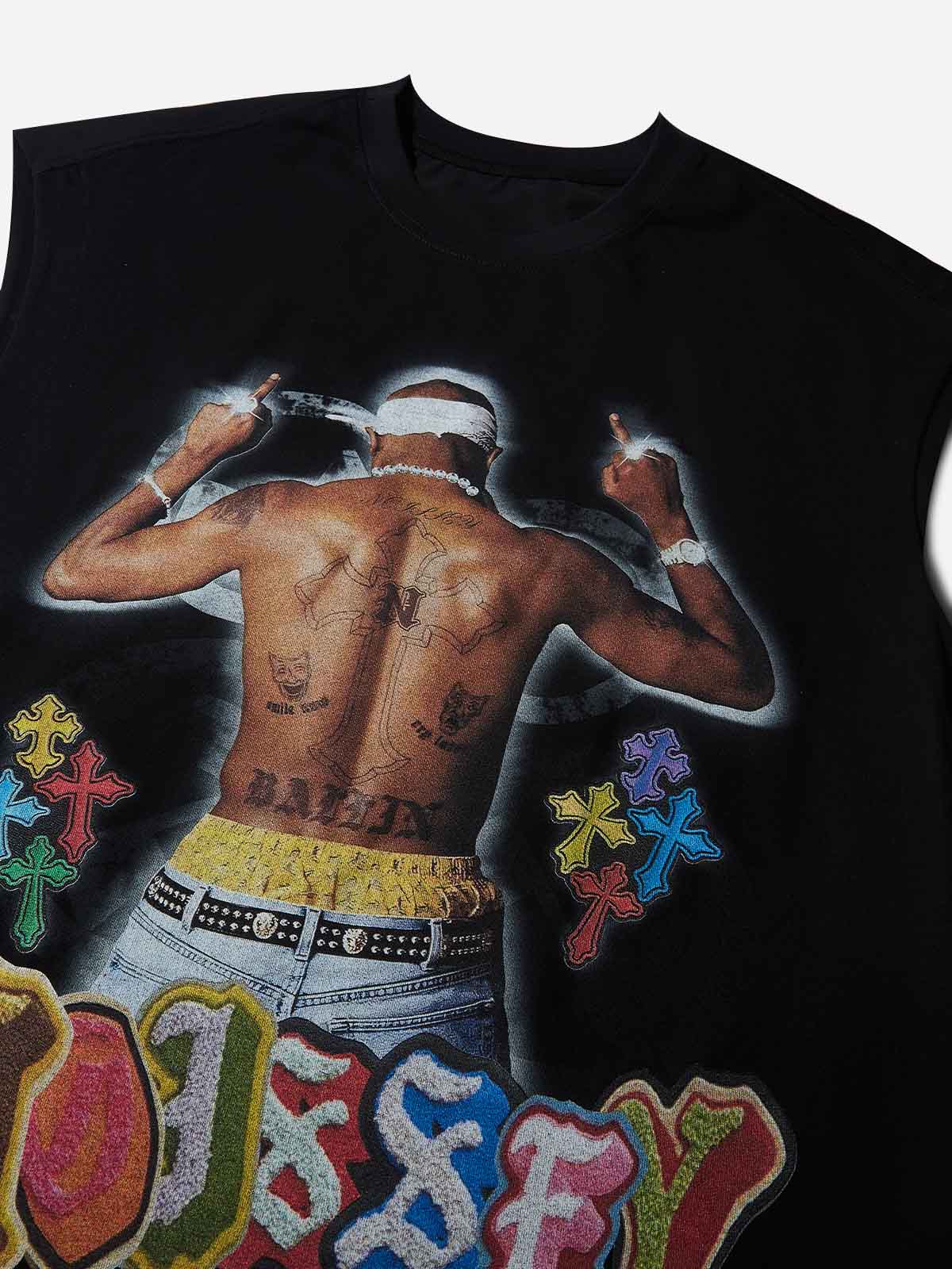 2Pac Classic Back Silhouette Print Tank Top