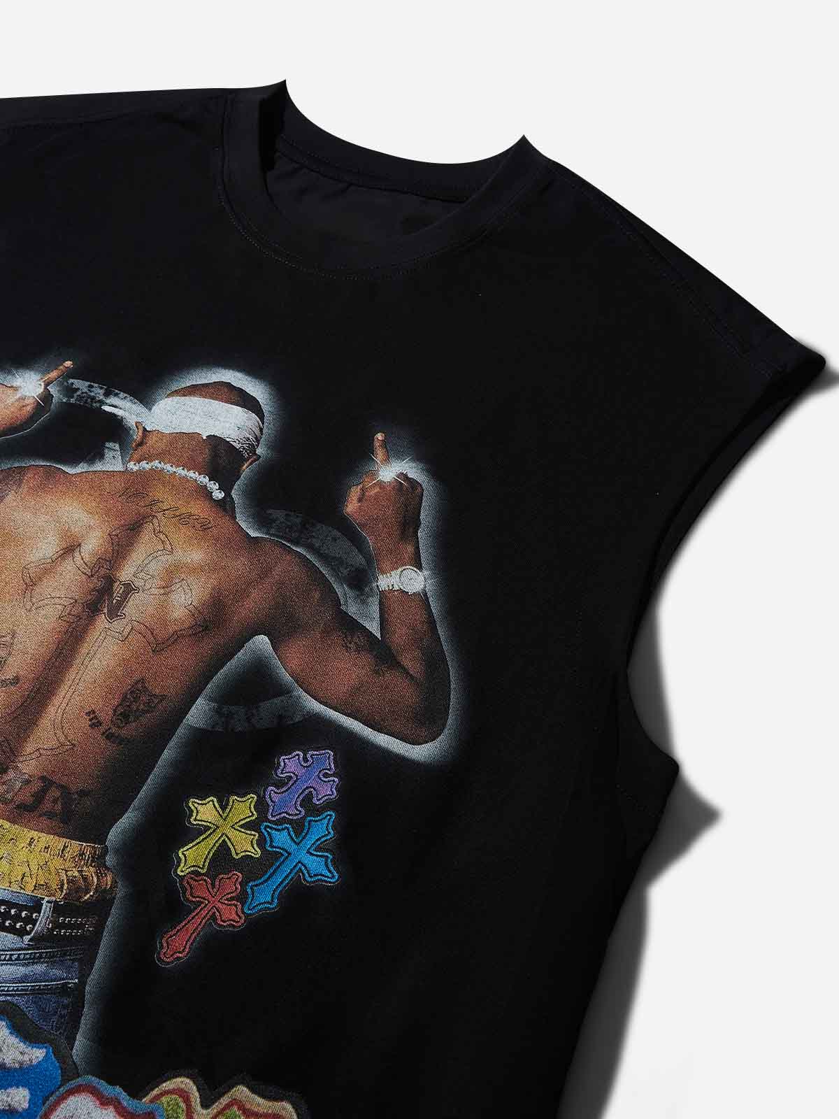2Pac Classic Back Silhouette Print Tank Top