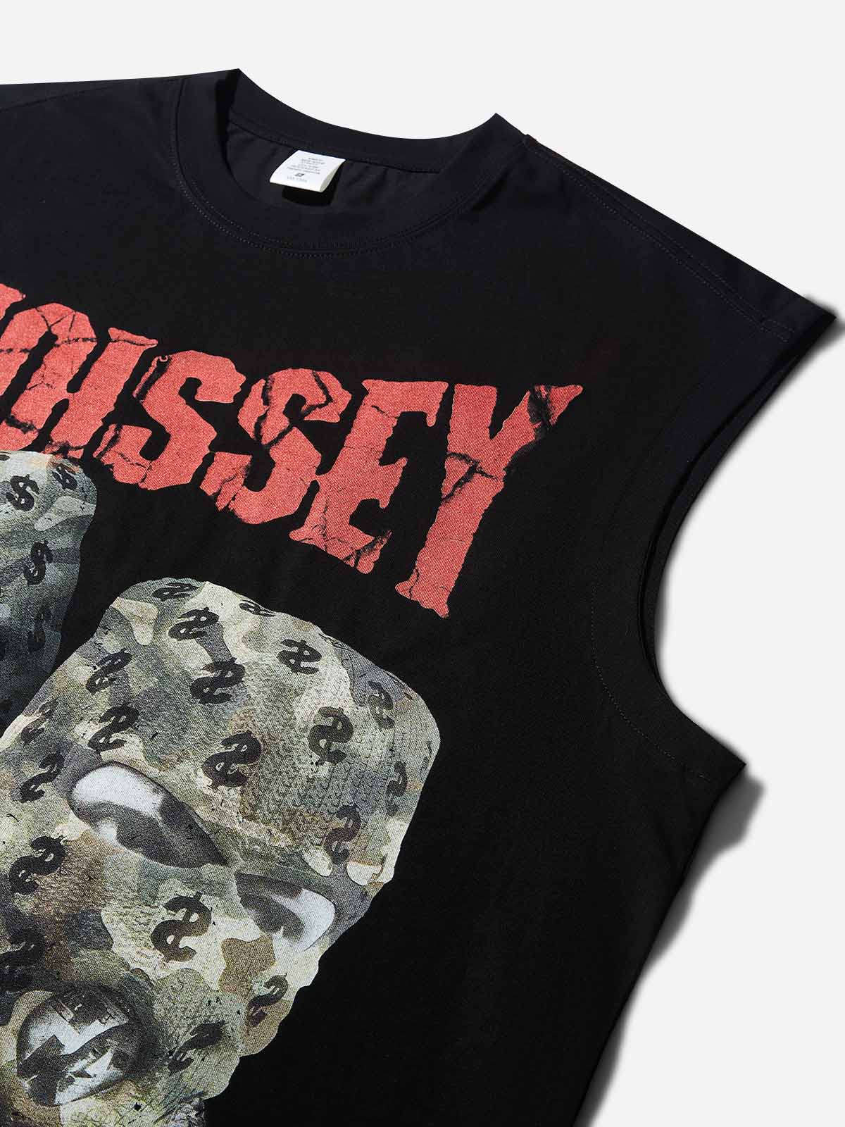 Camo Double Head Mask Print Tank Top