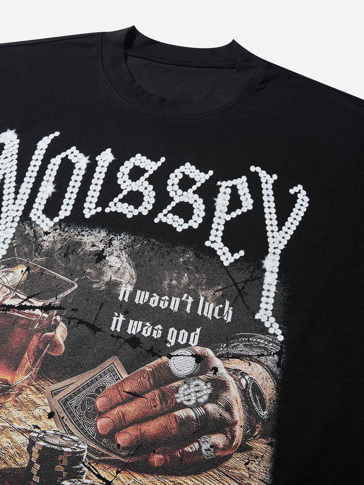 Boxy Oversized T-Shirt "WHO? CARES GET SOME MONEY"