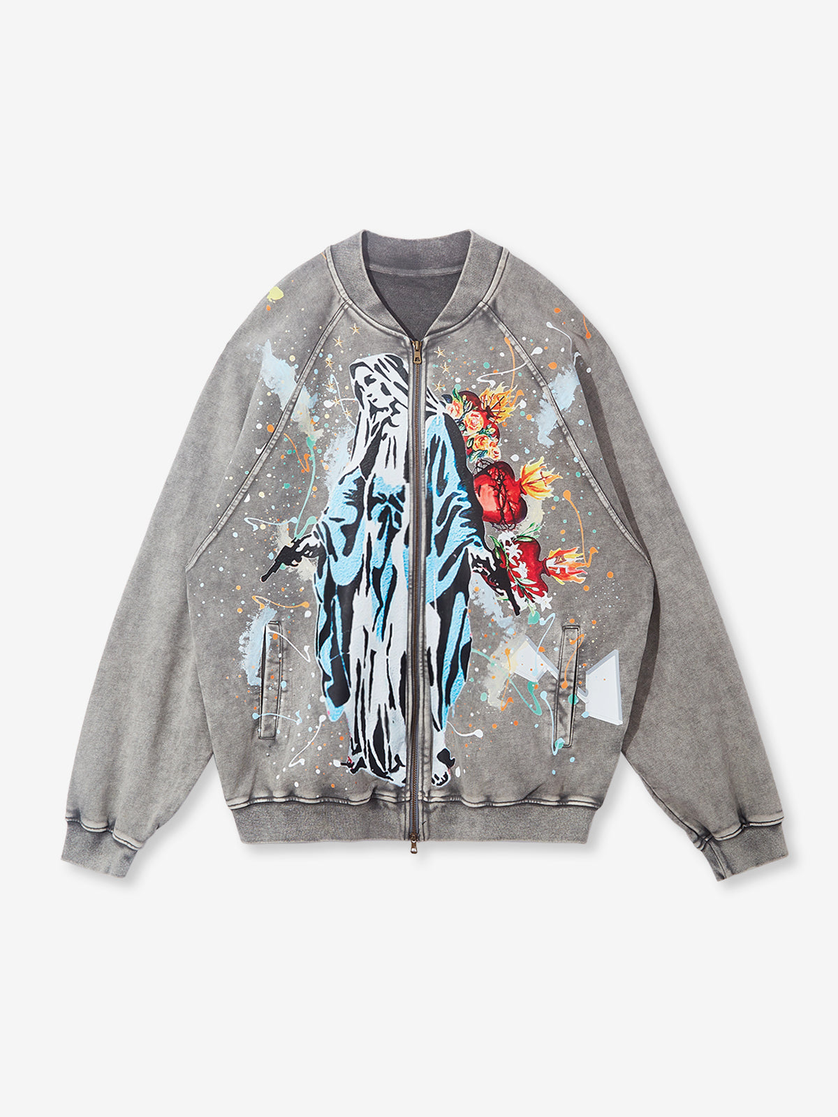 UNKNOWN ALLURE© 450G Retro Drop Shoulder Sleeve Printed Jacket