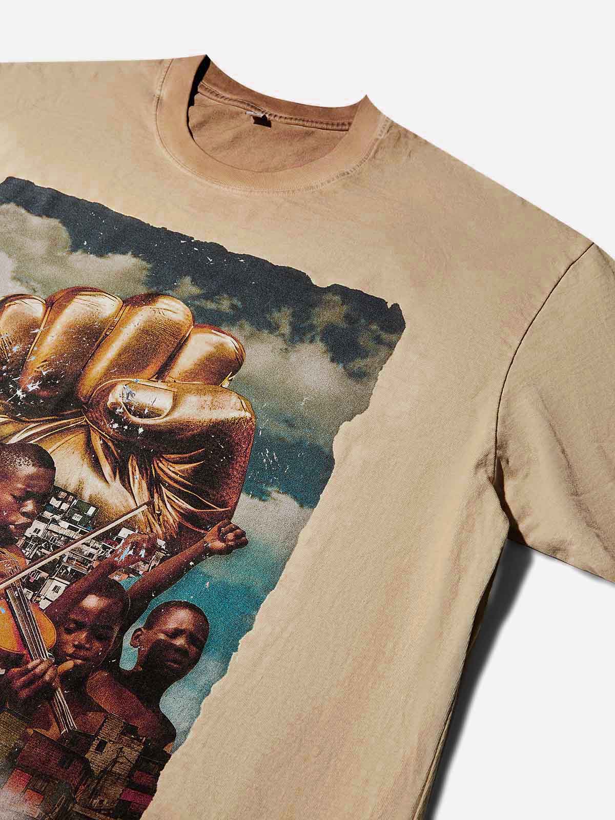 Freedom Collage Washed Print T-Shirt