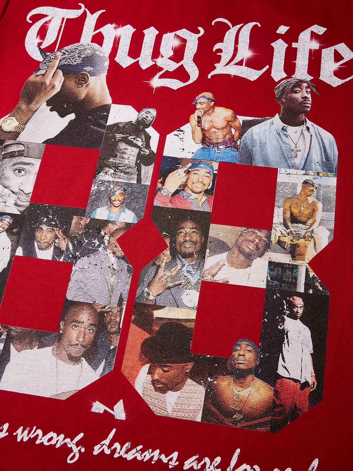 Light Outdoor Sports T-shirt with "Thug Life" Digital Print