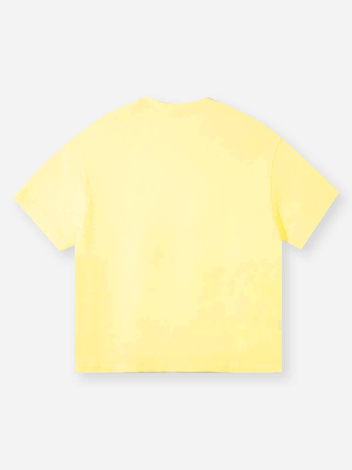 Charm Queen Art Painting Style Lemon Yellow Print T-shirt