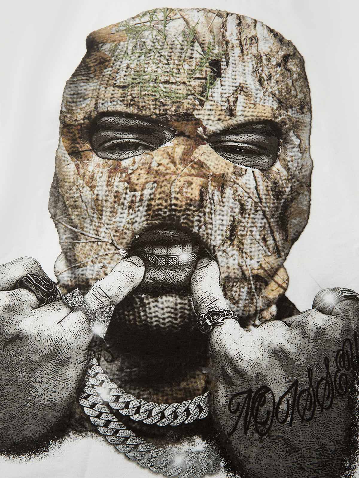 Real Tree Balaclava Print Tree-Pattern Fake Two-Piece Long Sleeve