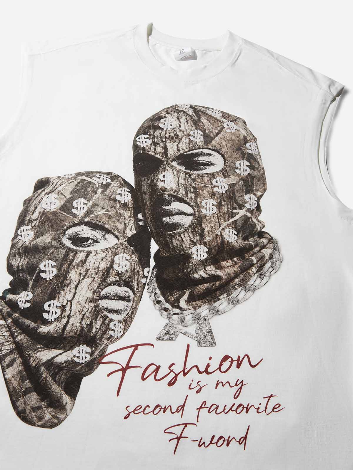 Double Balaclava Print Tank Top