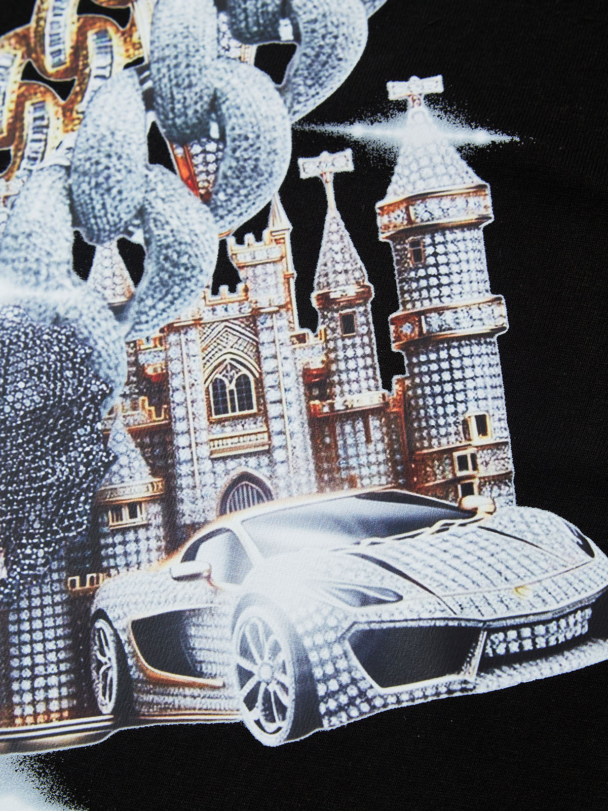 T-shirt imprimé exclusif avec collier en diamant BOUNCE BACK©