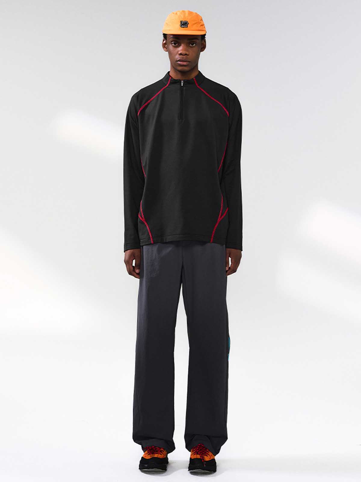 Knit-Imitation Outdoor Windproof High-Collar Half-Zip Long Sleeve