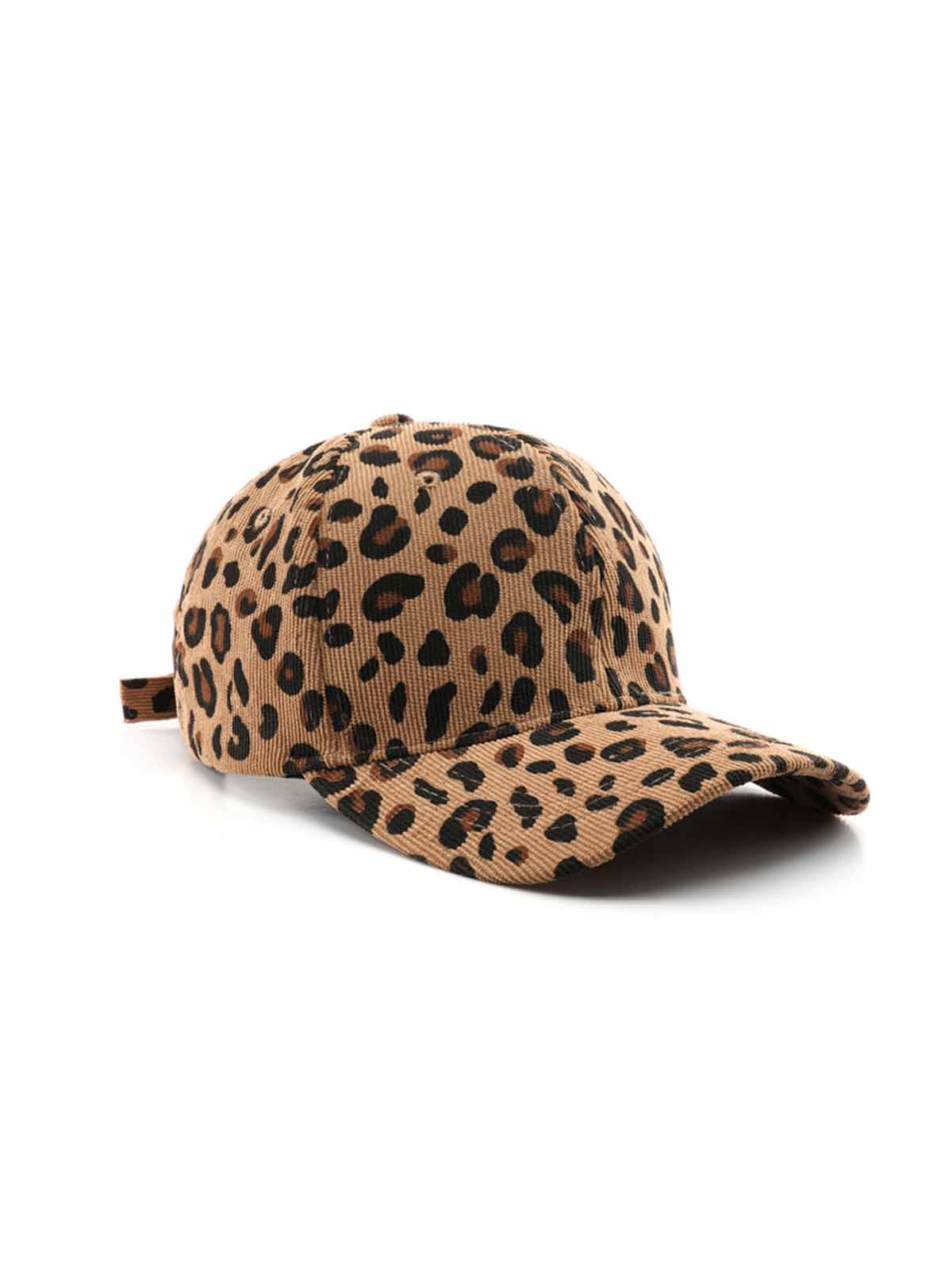 Corduroy Leopard Baseball Cap for Outdoor Warmth