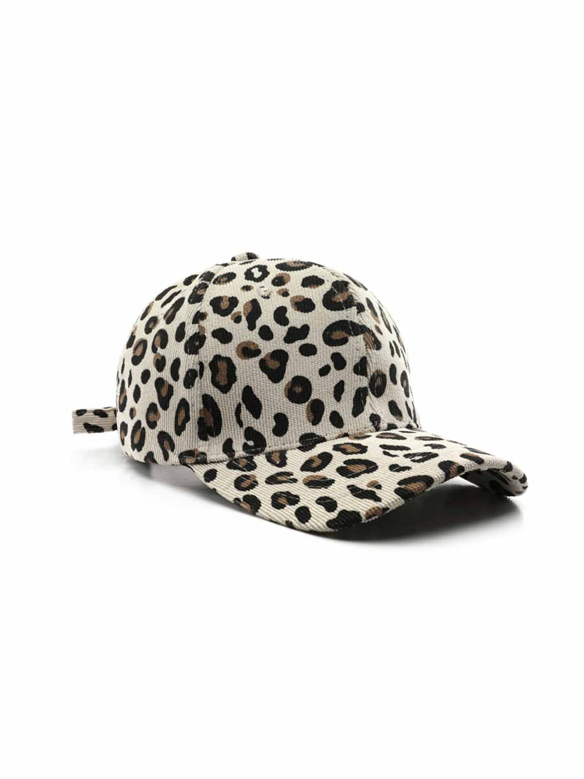 Corduroy Leopard Baseball Cap for Outdoor Warmth