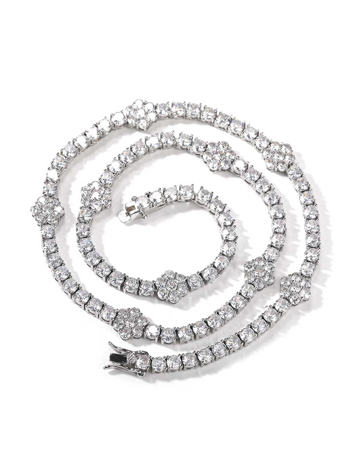 5A Zircon Flower Tennis Chain Trendy Accessory