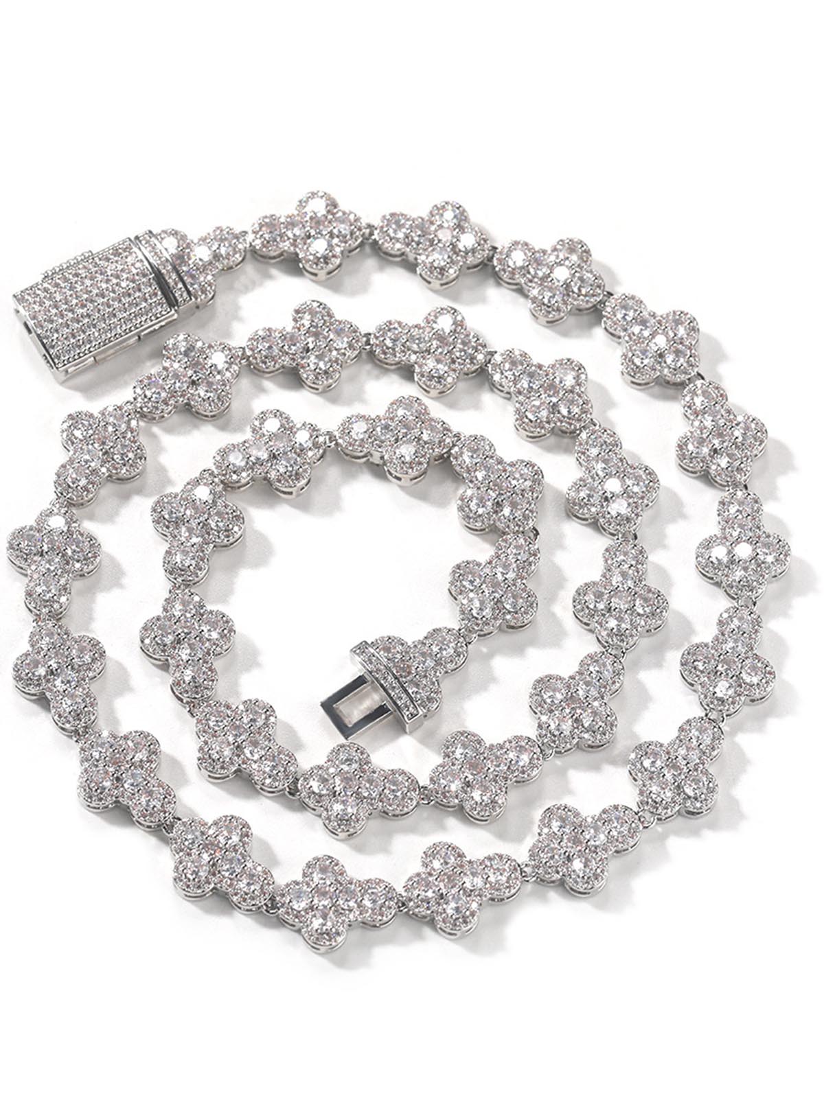 Copper-Inlaid Zircon Cross Necklace & Bracelet