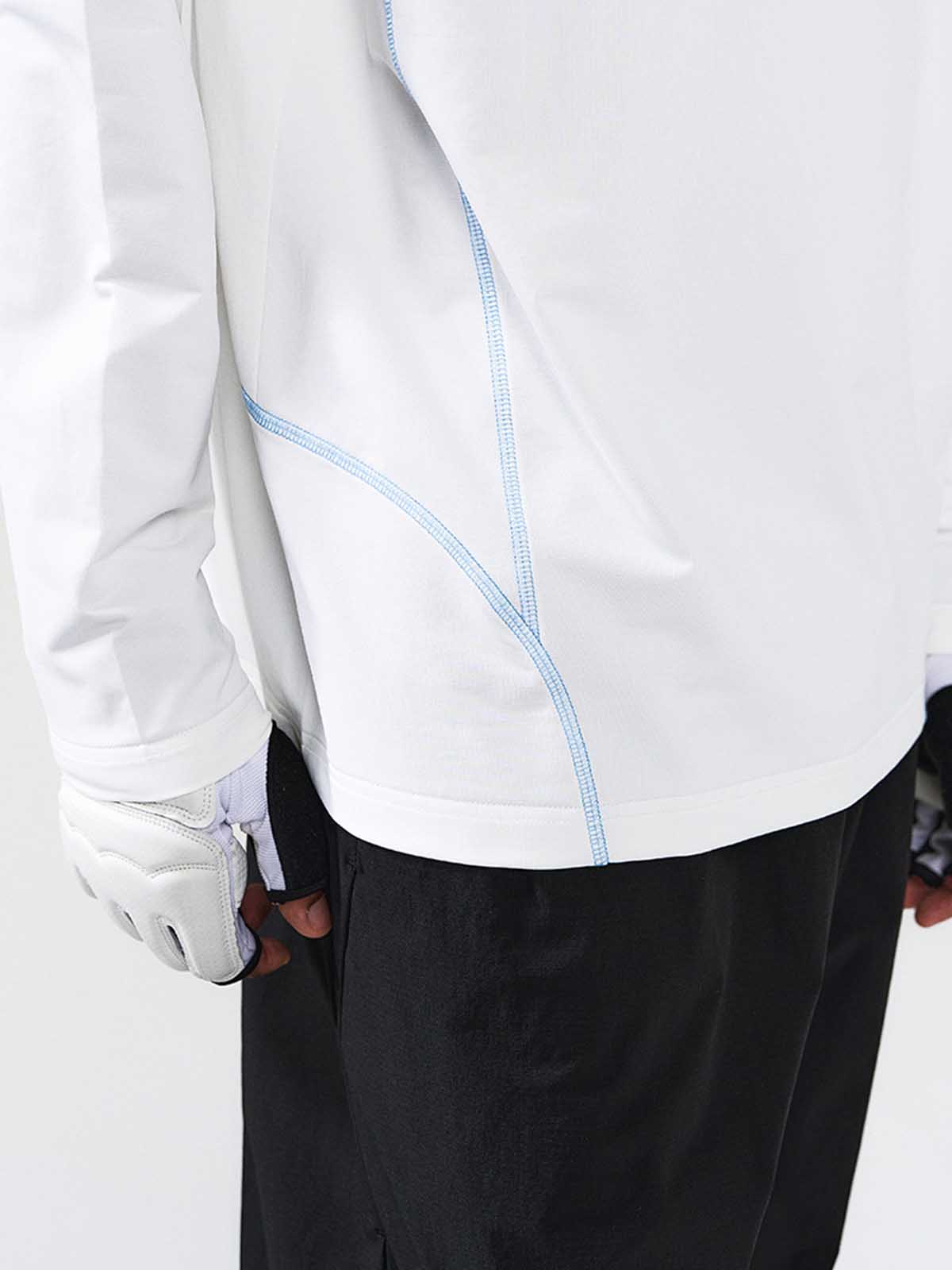 Knit-Imitation Outdoor Windproof High-Collar Half-Zip Long Sleeve