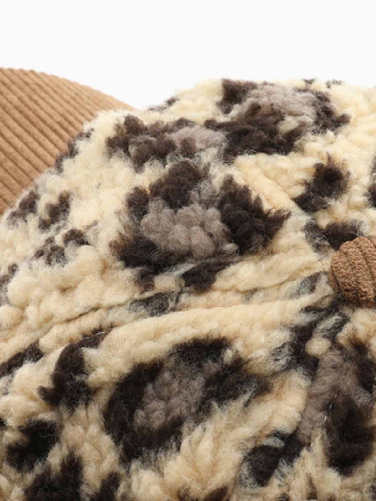Retro Color-block Leopard Print Baseball Cap