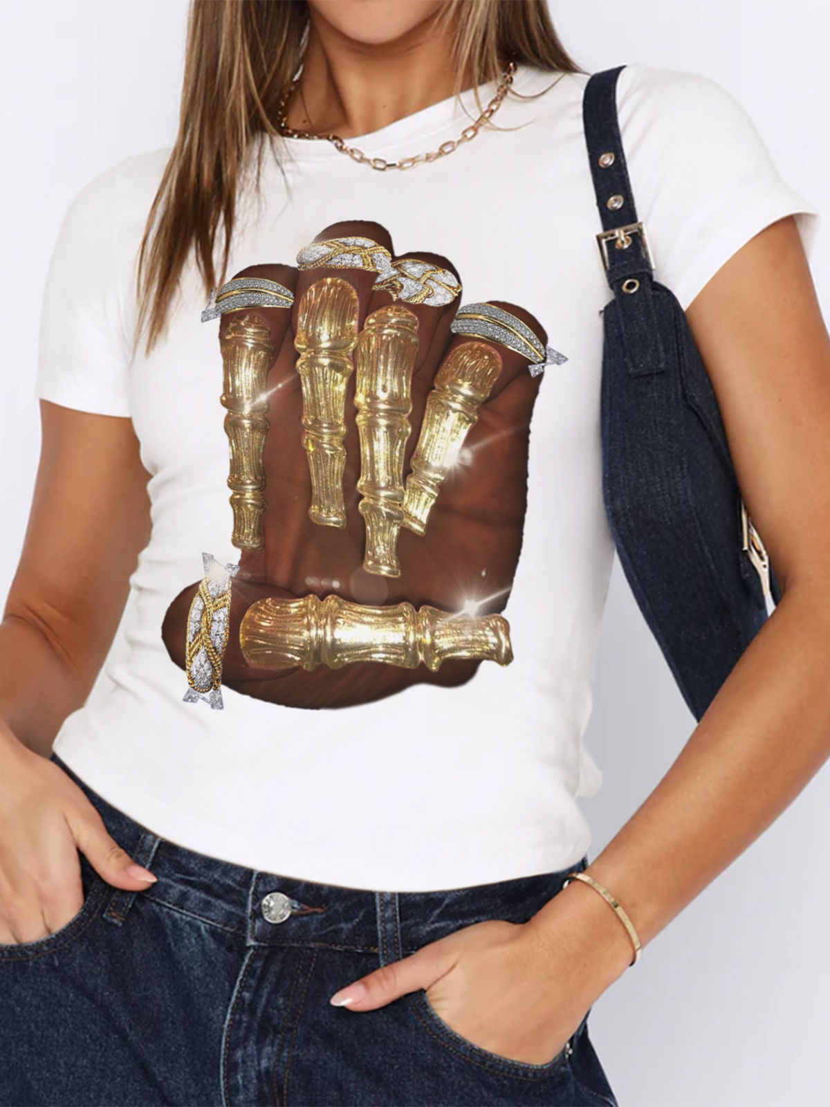 T-shirt bébé imprimé Golden Bone Nail