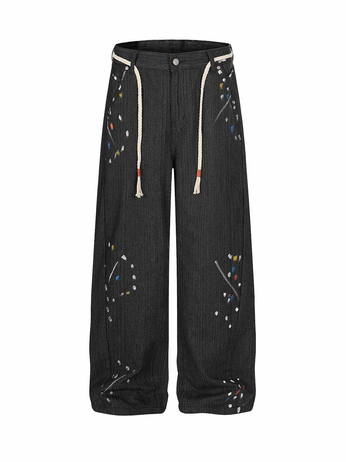 Artistic Glamour Striped Denim Jeans