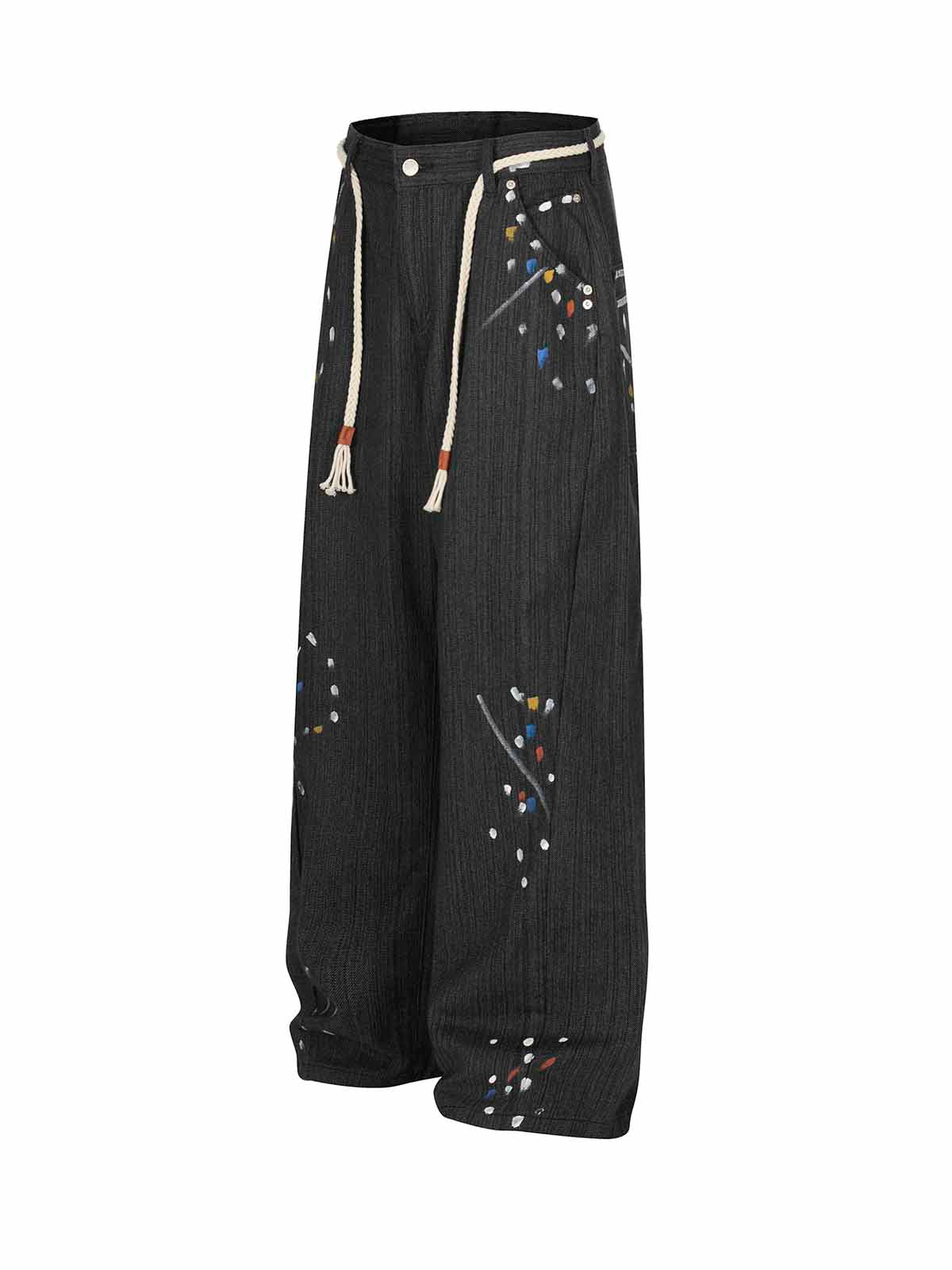 Artistic Glamour Striped Denim Jeans