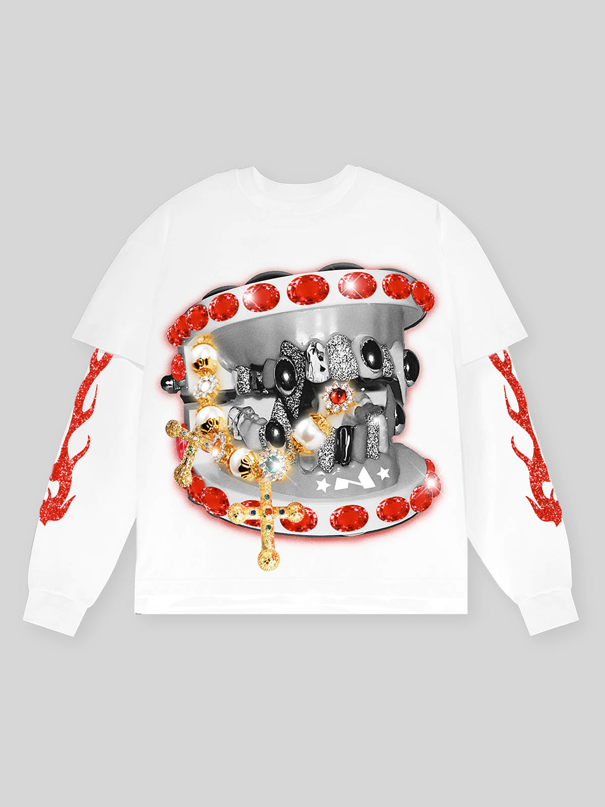 Red Mechanical Lip Personalized Long Sleeve Set