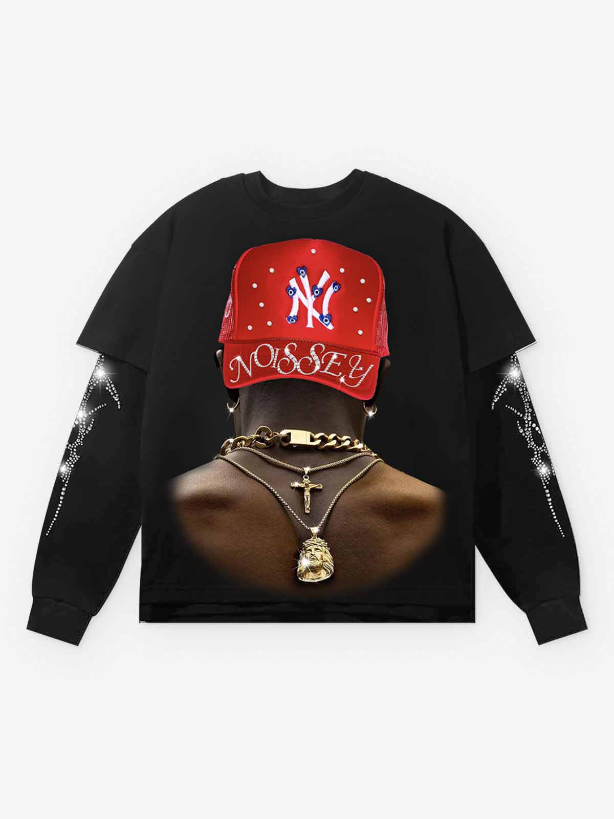 Hip-hop Back View Print Long Sleeve