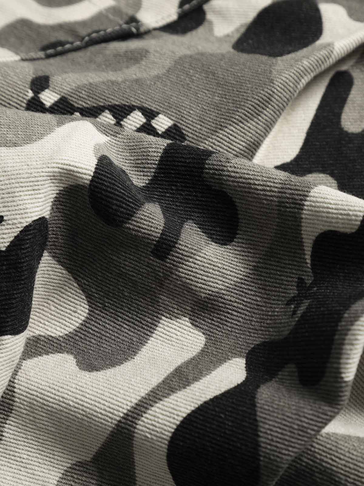 Camouflage straight-leg mid-length jeans size smaller