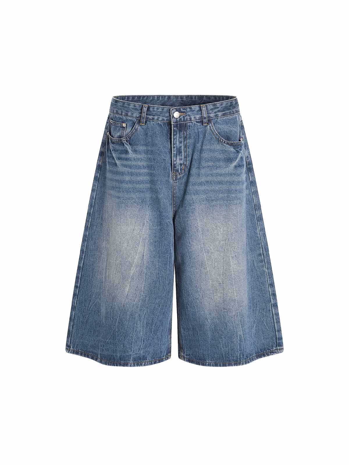 Blue Straight-leg Center-crease Jeans
