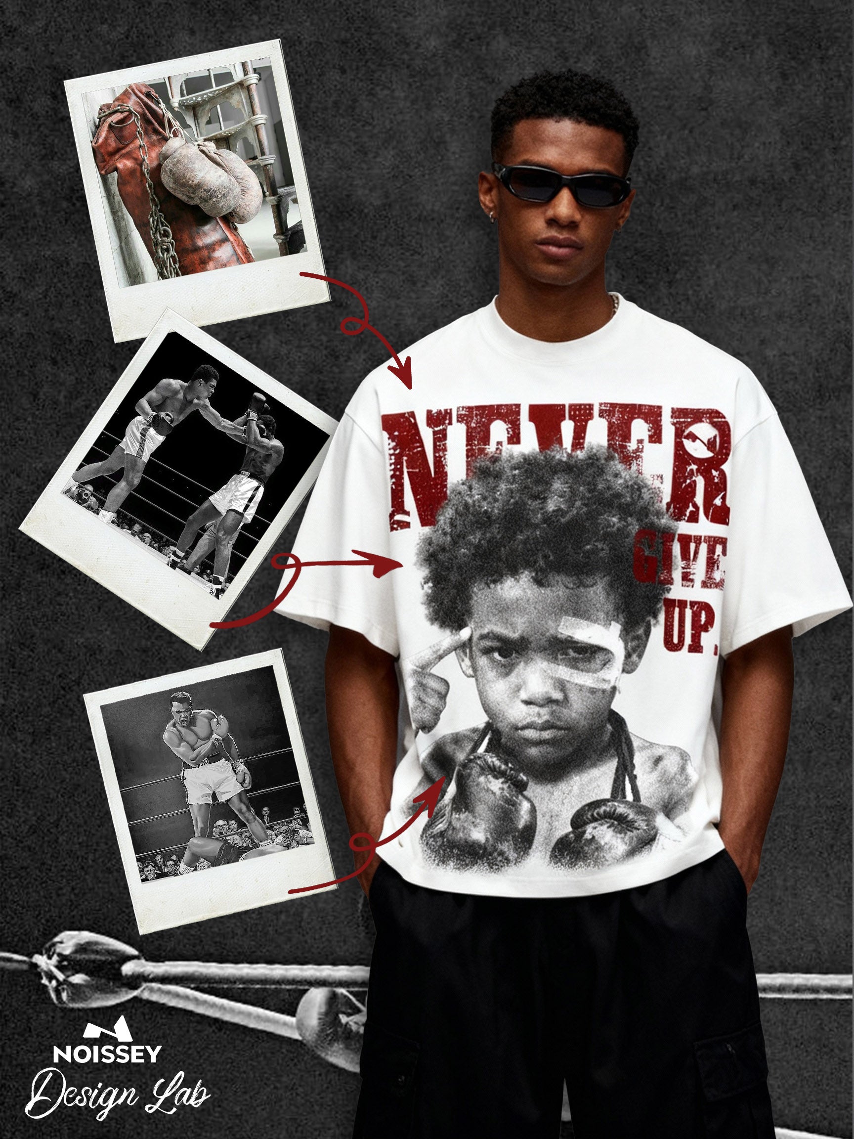 "Never give up" Boxy Oversized T- shirt