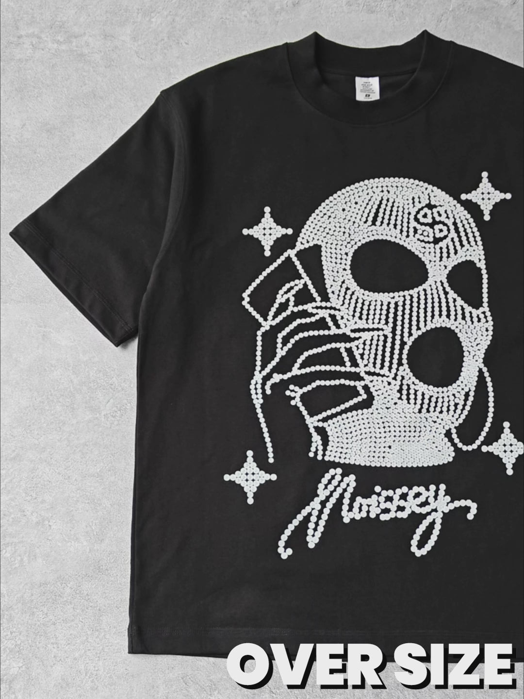 High Quality Pearl Balaclava Black & White Print 350g T-shirt