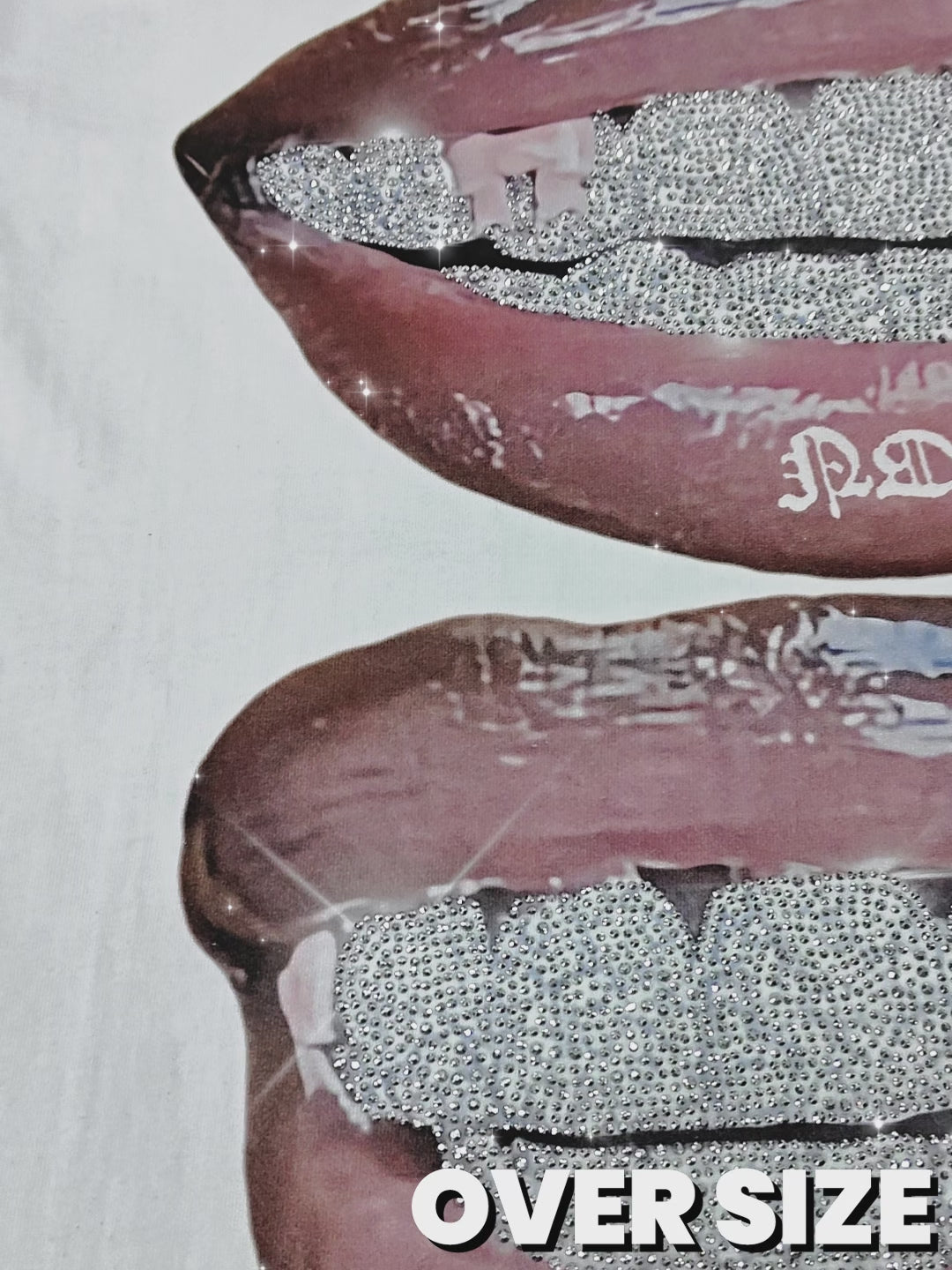 Glittering Diamond Grills Print Tee