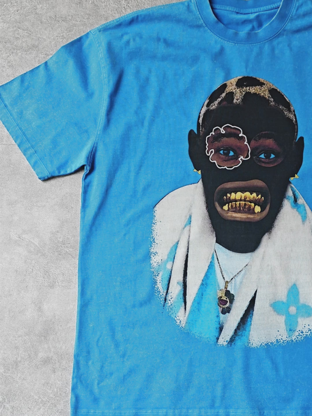 Golden Grills Artist Series Blue Washed Print T-shirt