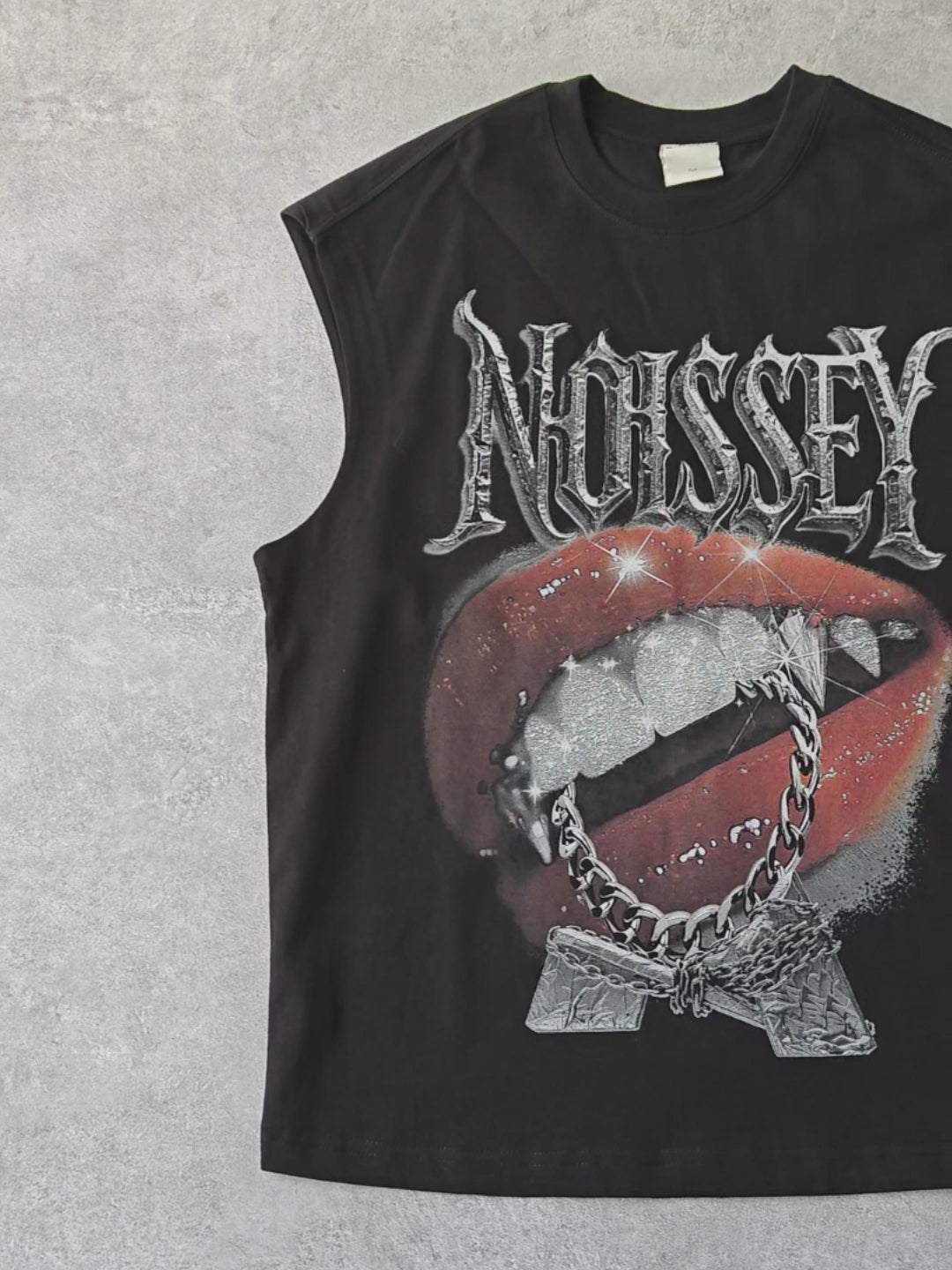 Diamond Devil Lips Print Tank Top