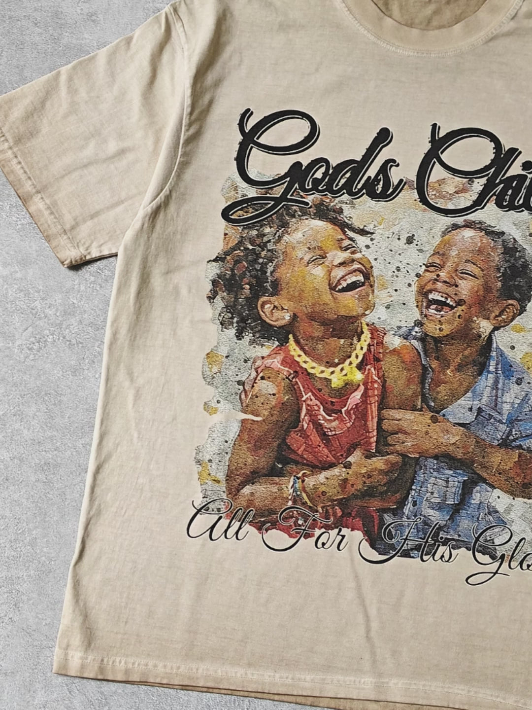 GOD'S CHILD Brown Gradient Print T-shirt