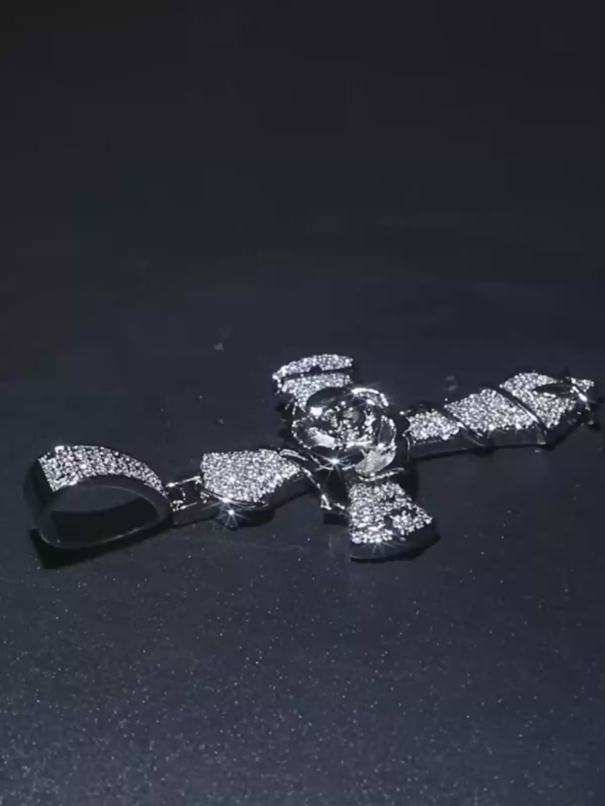 Copper-Plated 5A Zircon Rose Cross Necklace
