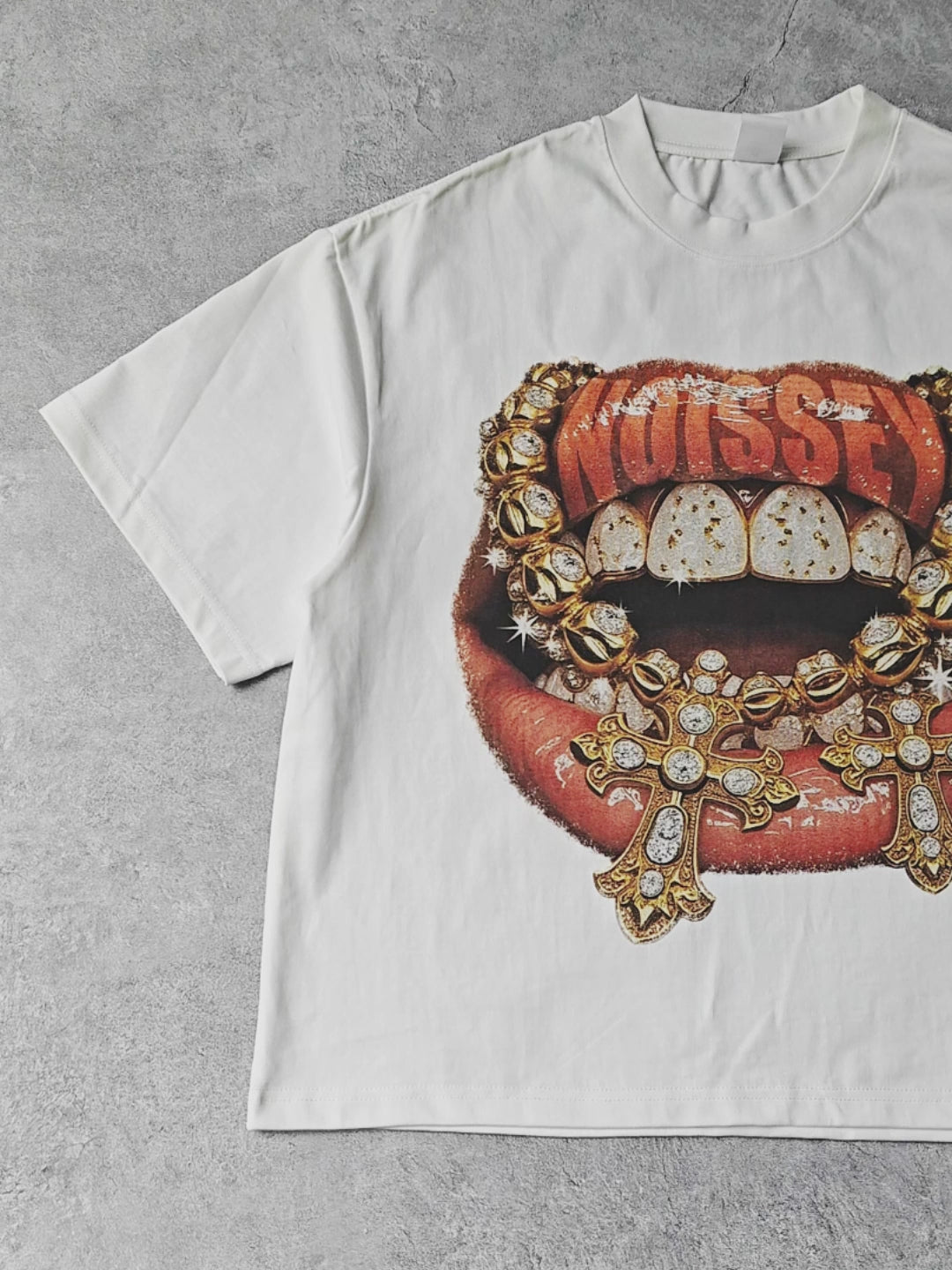 Boxy oversized T-shirt Golden Diamond Jewelry Grills Print T-Shirt