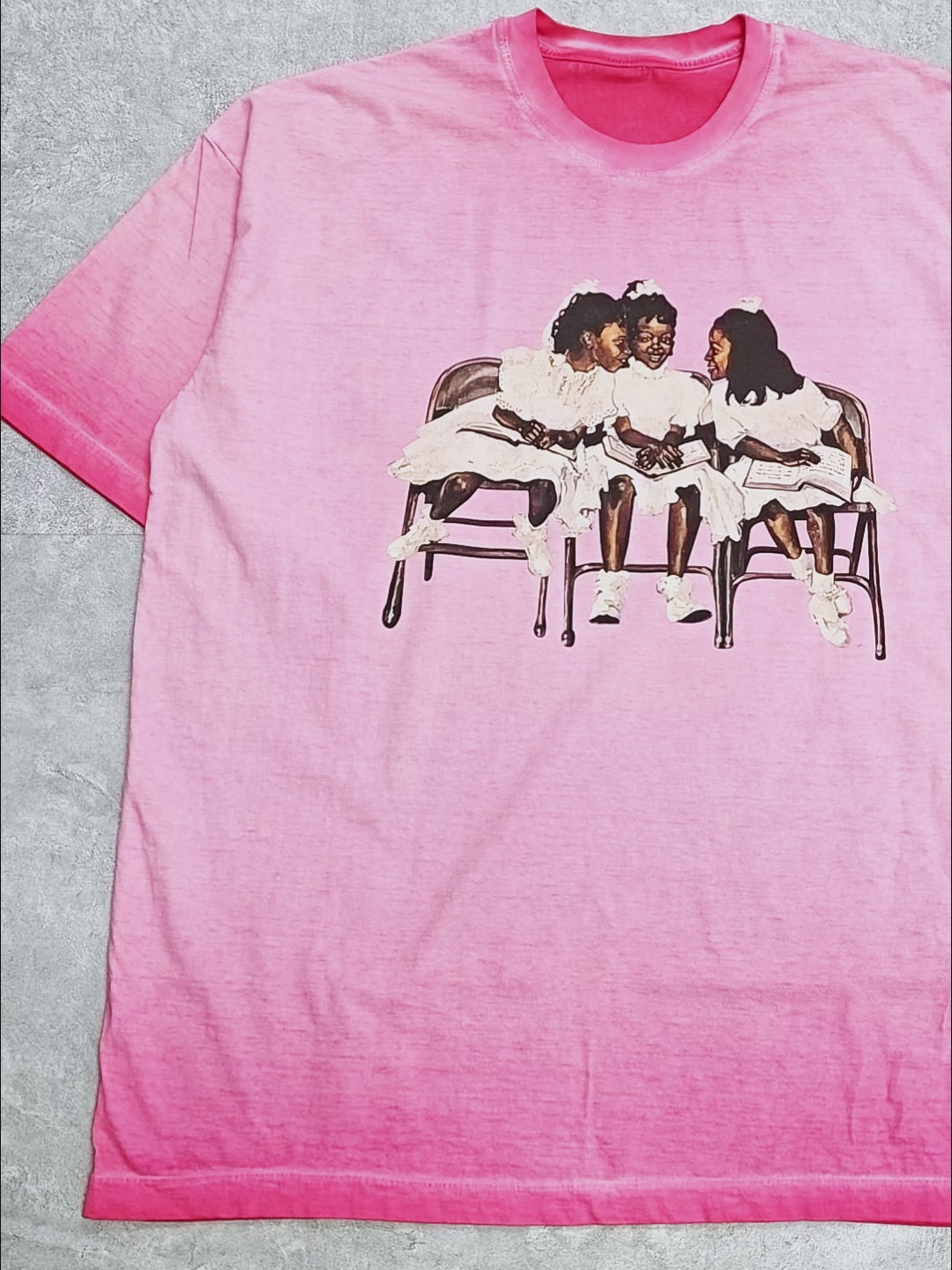 Laughing Black Girl Gradient Print 230g T-shirt