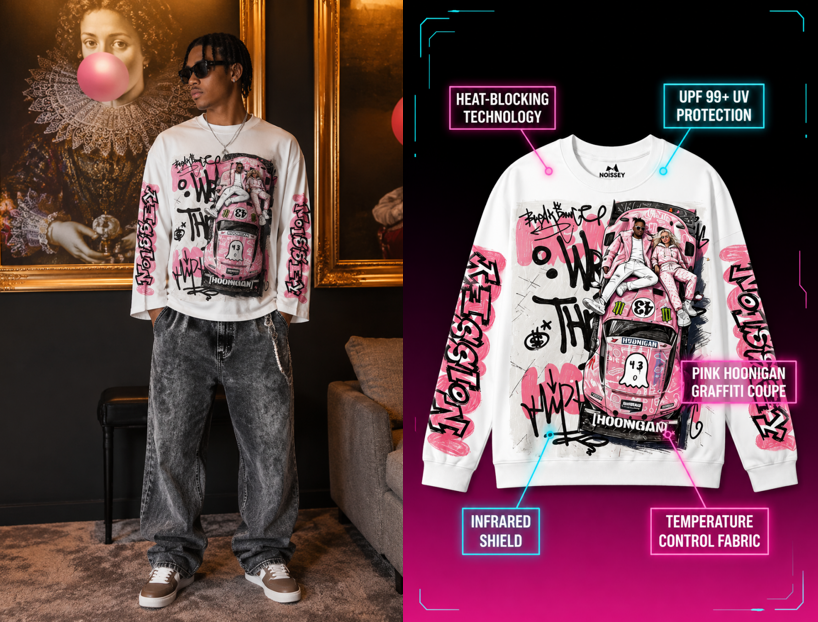 Hoonigan Vibe, Zero Sunburn: Meet the Heat Blocking UV Protection Long Sleeve Graphic Tee
