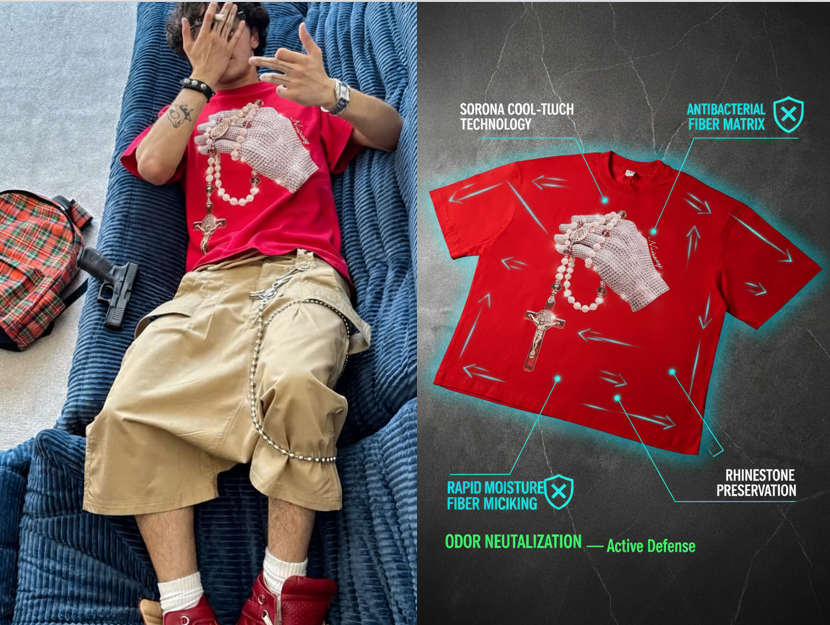 No More Sweat Stench: The Iced Out Rhinestone Graphic Tee Odor Resistant Upgrade