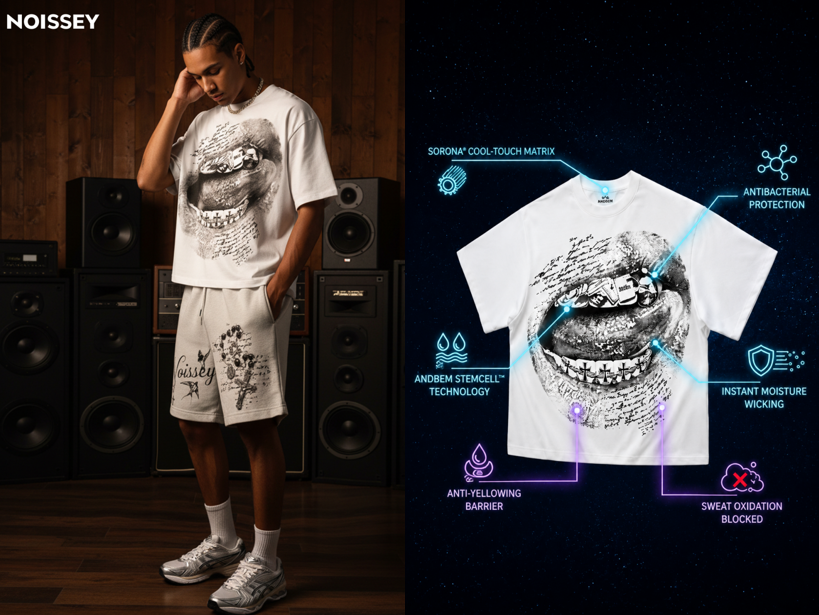 Sweat-Proof White Precision: Meet Your New Favorite Cool Touch Antibacterial White Graphic Tee
