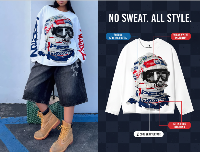 Kill the Summer Heat: Why You Need a Graphic Long Sleeve Shirt Sorona Cooling Moisture Wicking Fit