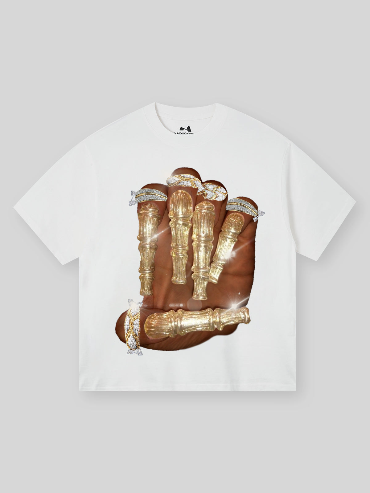 BOUNCE BACK© Golden Bone Nail Print T-shirt