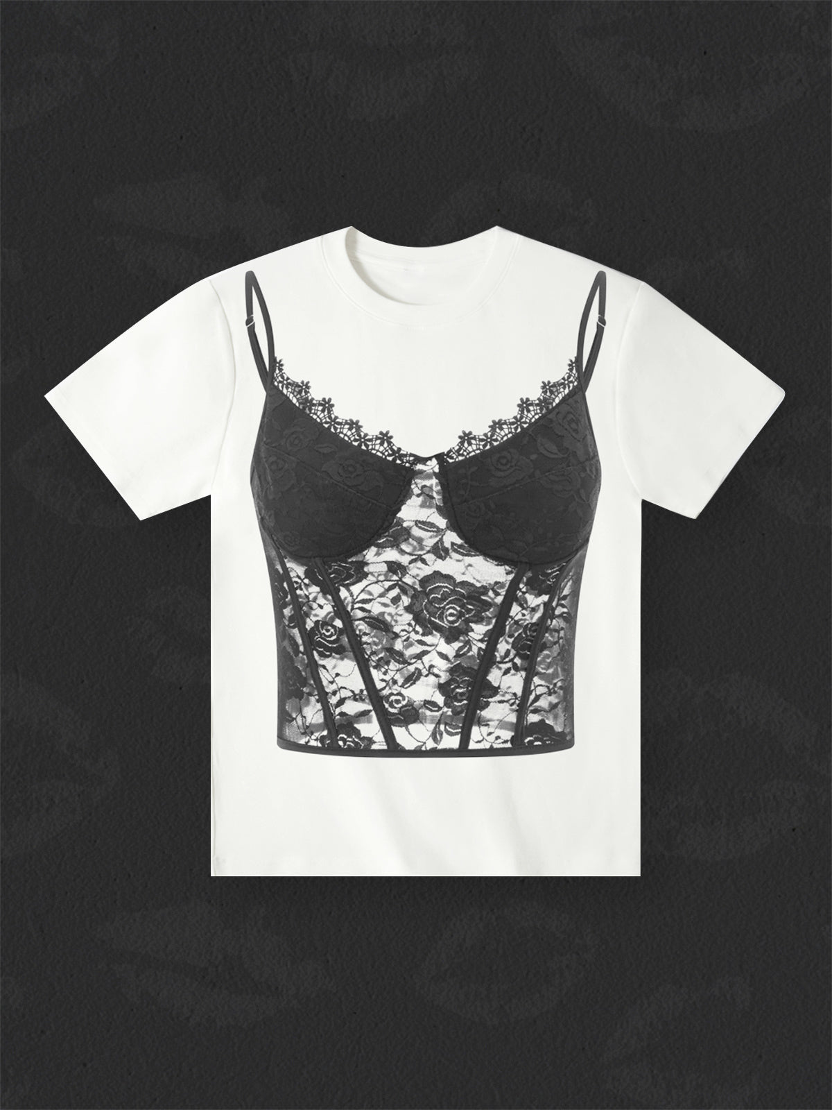 Sexy lace-print baby tee