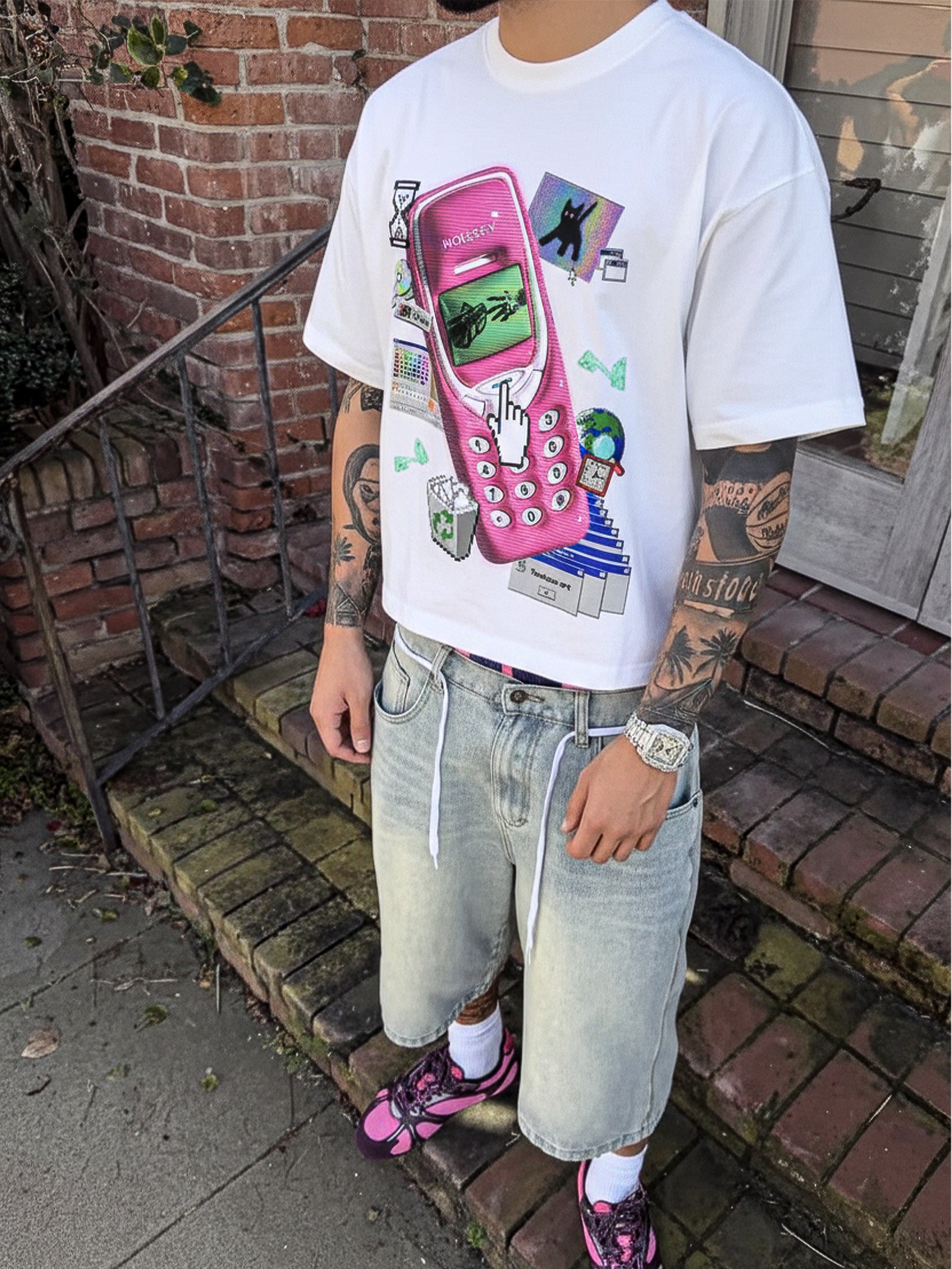 NOISSEY "Timeless Art" Boxy Oversized Heavyweight Tee - White