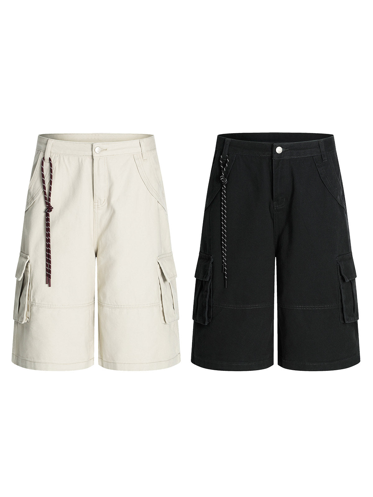 Tassel-Tie Cargo Shorts Jeans
