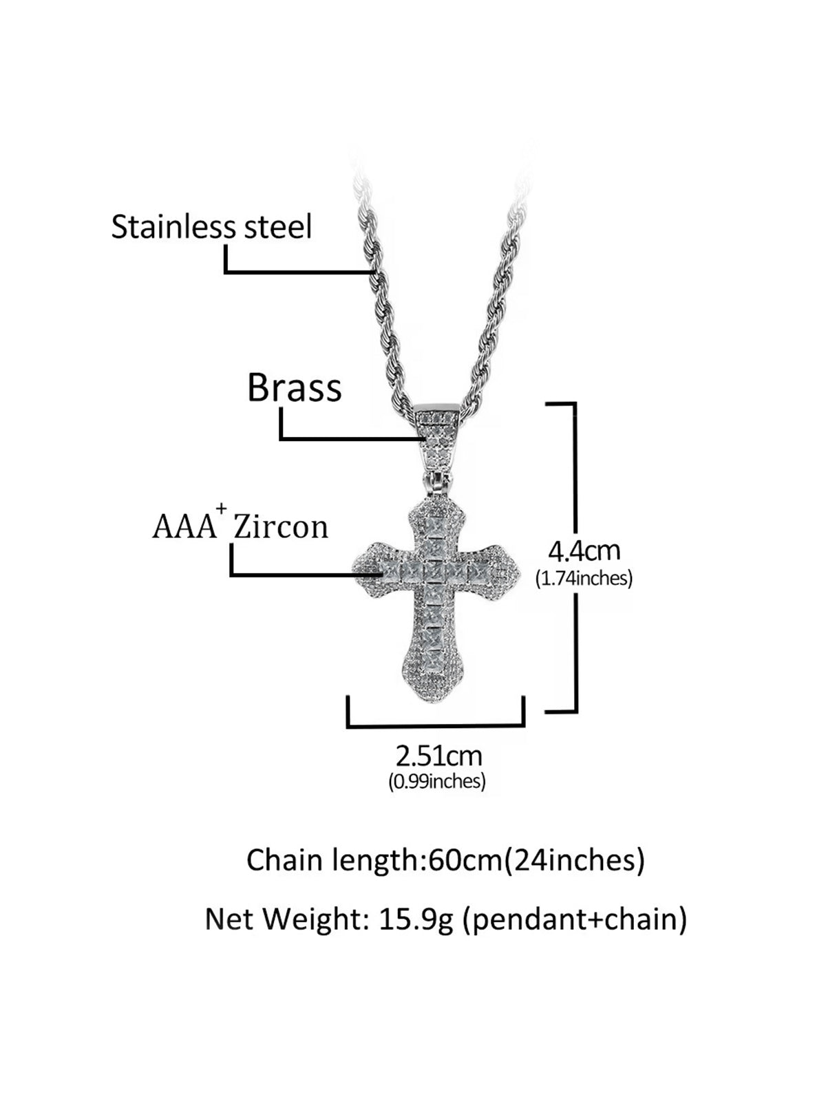 Full Pave Cross Necklace