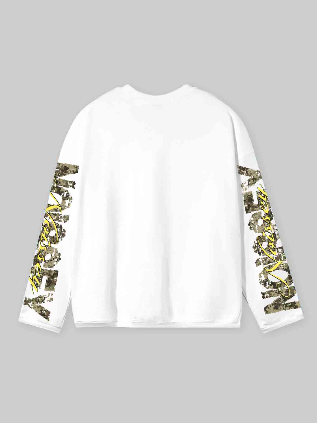 NOISSEY MONEY NEEDS ME BOXY HEAVYWEIGHT CAMO ART LONG SLEEVE - CLOUD WHITE