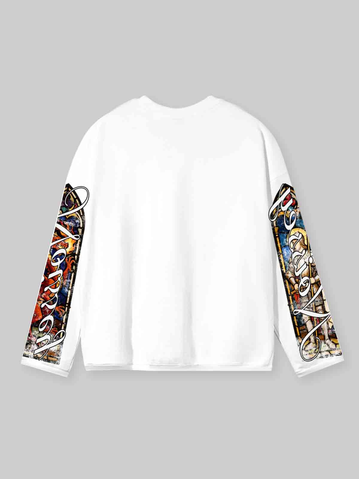 NOISSEY "Slay Your Dragon" White Long-Sleeve - Stained Glass Graphic