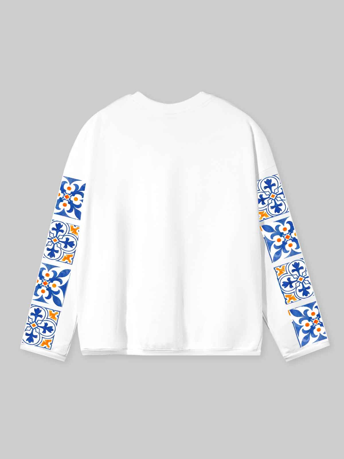 NOISSEY Blue Tile Skater Angels Long-Sleeve Sweatshirt - Pure White