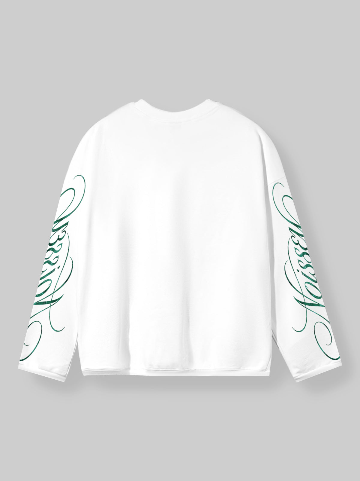 NOISSEY Double Green Glitter Lips Marble Grillz White Long Sleeve Shirt
