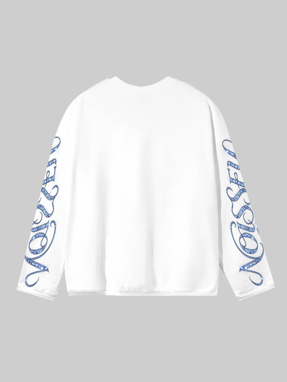 NOISSEY Blue Cyan Grillz Lips Graphic Long Sleeve Tee - White