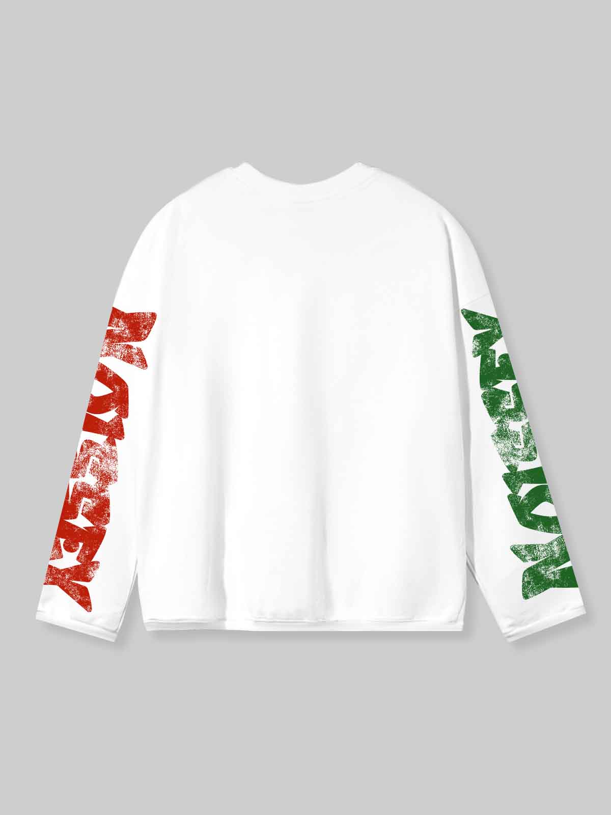 NOISSEY TWIN FLAMES BOXY HEAVYWEIGHT GRAFFITI ART L/S TEE - VINTAGE WHITE